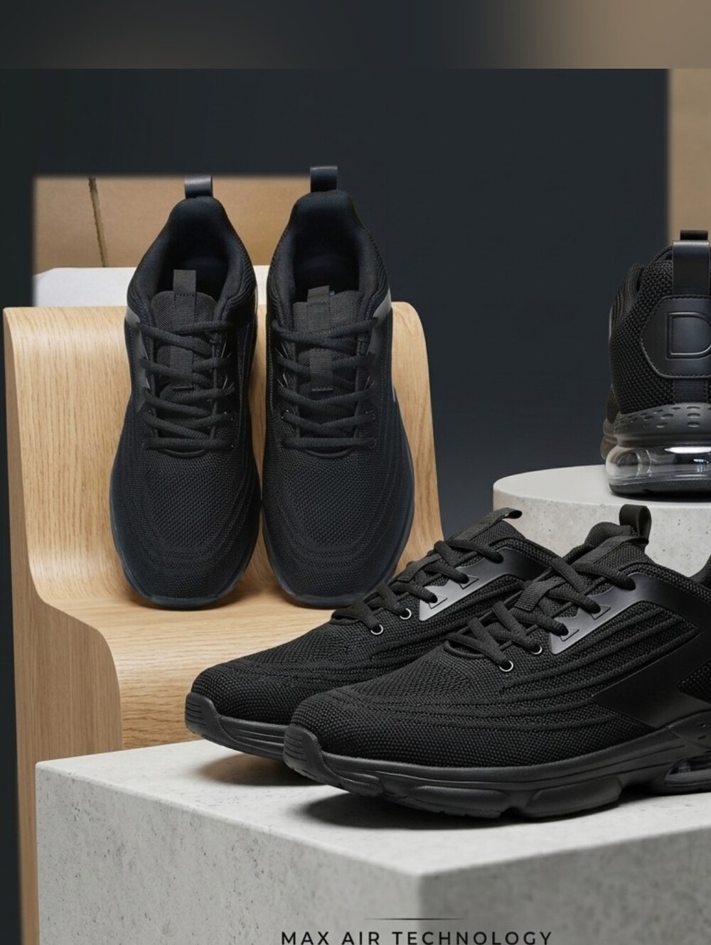 JERKO Men’s Black Athletic Sneakers New in Box